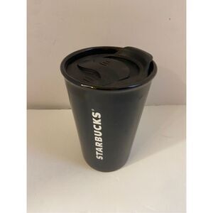 Starbucks black ceramic cup and lid 8oz